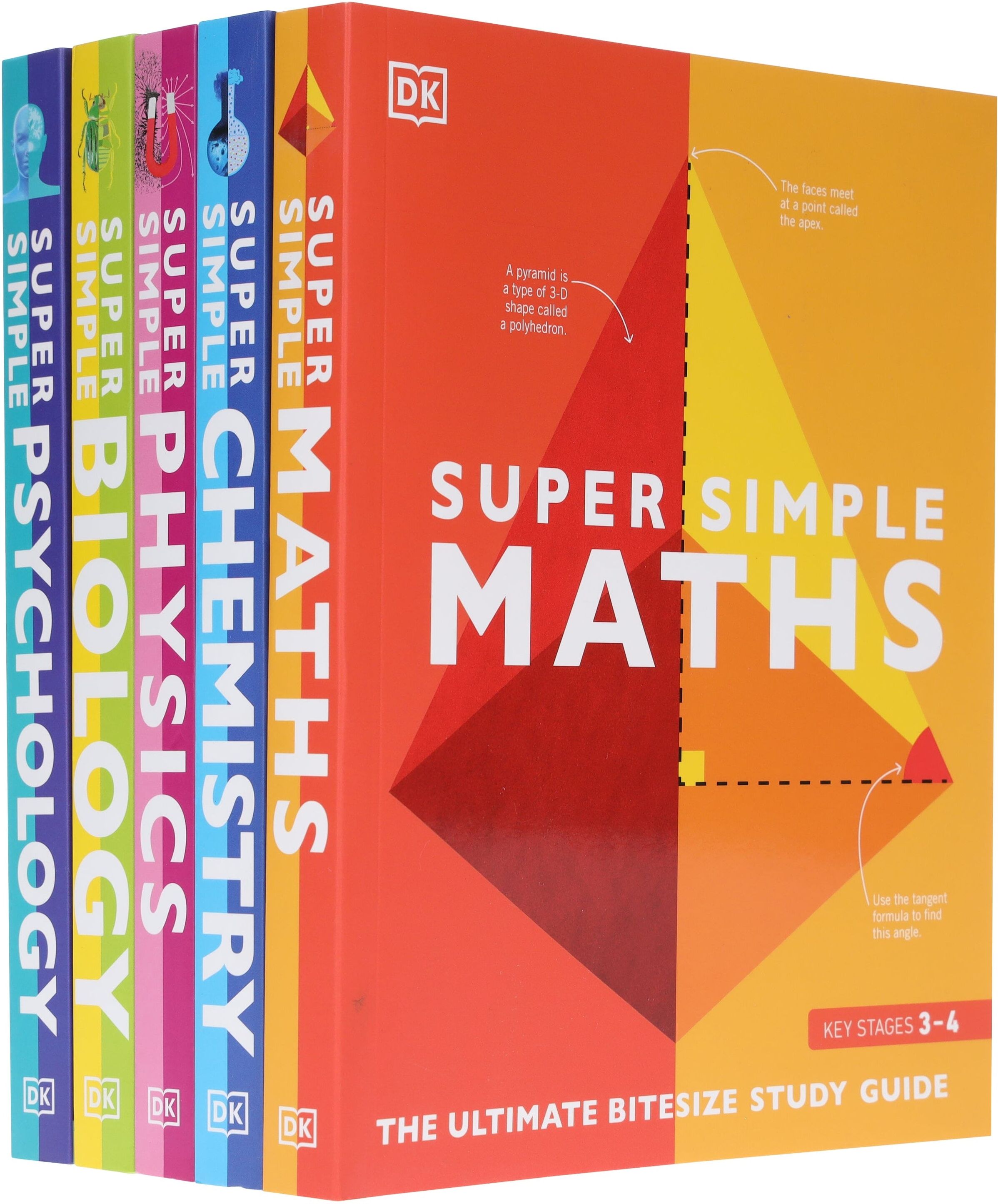 Super Simple: Maths, Chemistry, Physics, Biology & Psychology The Ultimate Bitesize Study Guide 5 Books Collection Set - Non Fiction - Paperback DK