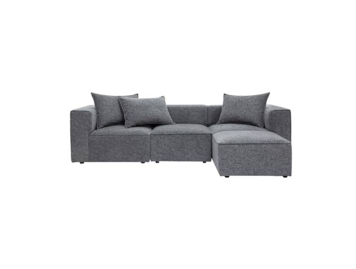 Modulare Ecksofa 4 Sitzplätze aus dunkelgrauem meliertem Stoff KERRY