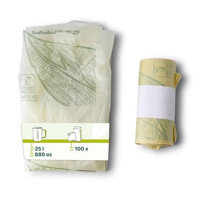 BIOZOYG Müllbeutel 100 Stück 50x60 cm, 25 l transparent - Umweltfreundliche Müllsäcke (PLA) Biokunststoff biologisch abbaubar, nachhaltige Entsorgung