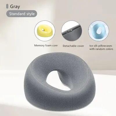Market Central Ergonomic Memory Foam Face Down Pillow For Desk Nap And Massage Comfort gray