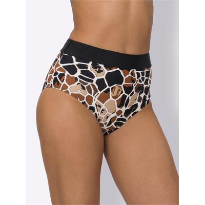 Bikini-Hose, Damen, Gr. 48, Normalgrößen, beige (champagner, schoko, bedruckt), Polyamid, Badehosen Bikini-Hose