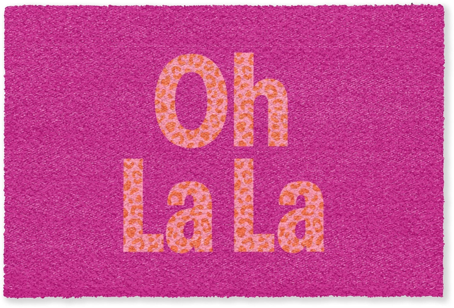 MuchoWow Deurmat Oh la la met Luipaardprint - Roze - B/D: 180 x 120 cm