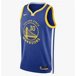 Nike, Herren, Fussballtrikot, NBA Golden State Warriors Stephen Curry Swingman Statement 2022 Trikot Herren (XXL), Blau, Gelb