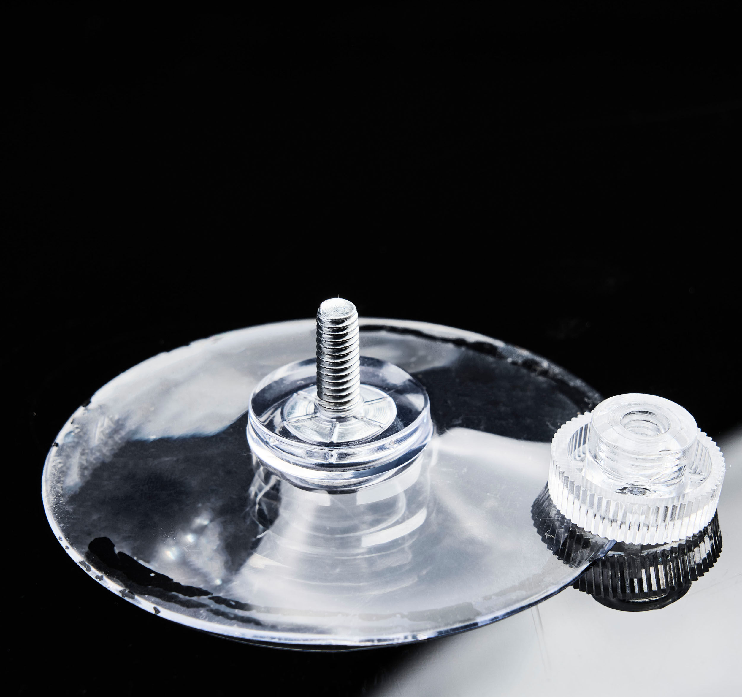 SPRINTIS Ventouses avec écrou écrou moleté en plastique transparent   40 mm   M4, longueur 10 mm, PVC souple