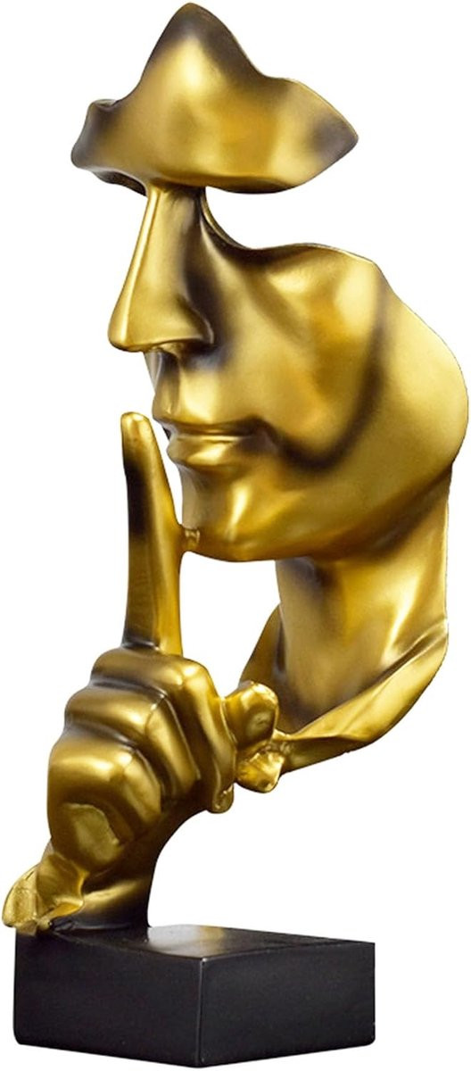 Modern minimalistisch abstract sculptuur decoratie - Goud - Handgemaakt tafelbeeld