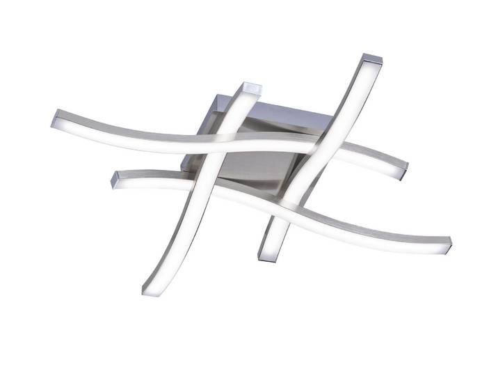 Trio Leuchten - Plafonnier carré design I Plafonnier I Lampe I Lampe acier I argent I nickel mat incl. LED - OndaI 4-flamme I Salon I Chambre à coucher - Acier Carré - I (non disponible en France)