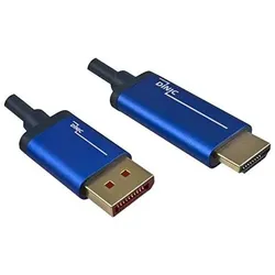4x Dinic DisplayPort — HDMI (Typ A) (1 m), Videokabel, Blau, Schwarz
