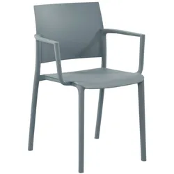 CLP Gartenstuhl stapelbar Valtor mit Armlehnen aus Kunststoff, wetterfest, ideal für Garten, Terrasse, Balkon und Küche, belastbar bis 150 kg