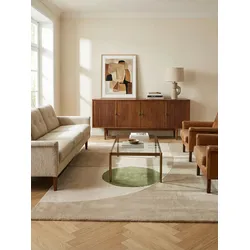 Wollteppich ELAN-Maas, geometrisch-abstrakt, Beige, 120 x 170 cm