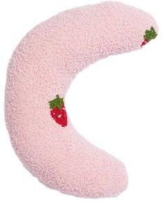 The Handy Homestead Cozy Cat Moon Pillow Soft Plush Half Donut Pet Pillow For Cats And Small Dogs pink