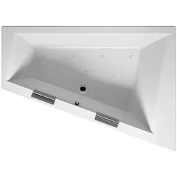 RIHO Doppio Badewanne, asymmetrisch, mit Air-System, 2-Sitzer, 180x130x48cm, 315 Liter, weiß, B034003005, Ausführung: Version links