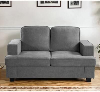 US Pride Furniture "Container Furniture 61"" Wide soft velvet fabric upholstery Loveseat for Living Room"