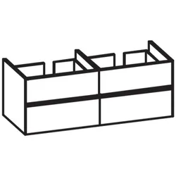 Artiqua 116 LED-Waschtischunterschrank, Weiß Glanz, 116-WU4LB-AC10-7050-68 116-WU4LB-AC10-7050-68