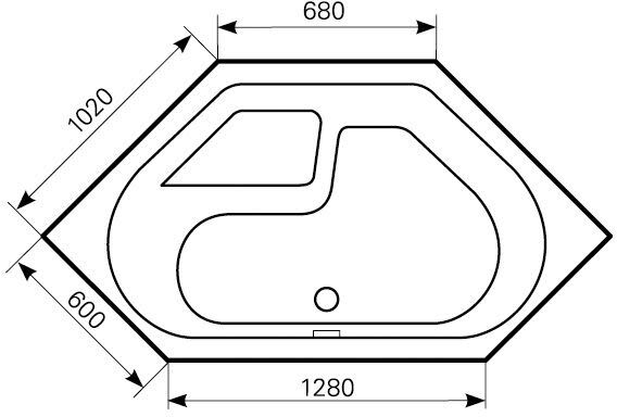 Mauersberger Eck-Badewanne Fascia 150 x 150 cm, Badewannen, 1215000201, weiß