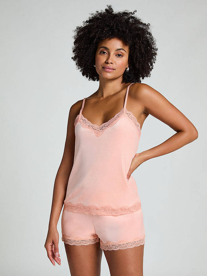 Hunkemöller Pyjama-Oberteil in Rosa - XL