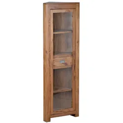 Eckvitrine Masala Massivholz Teak