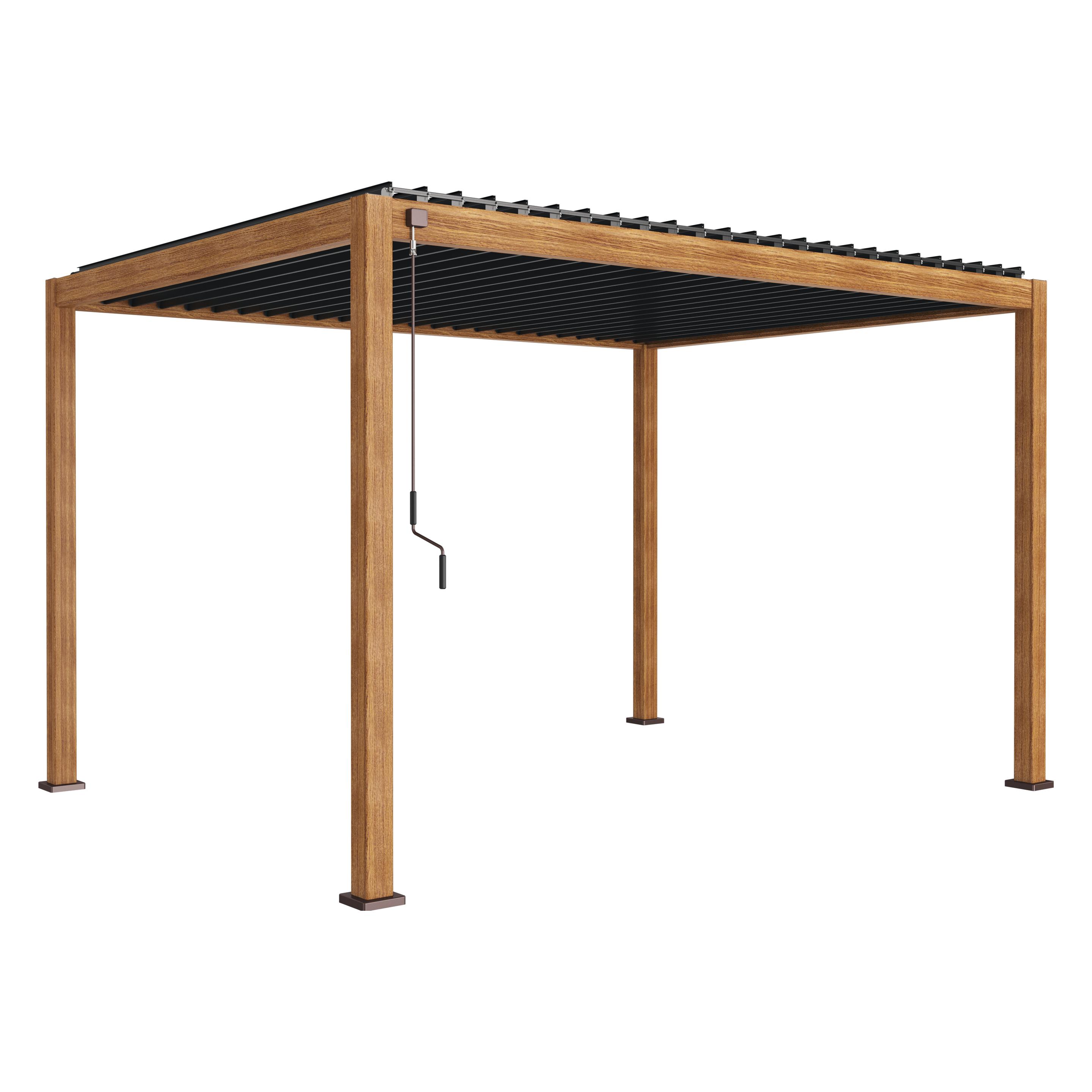 Leco Lamellenpergola DELUXE 3x4m Holzoptik (400 cm, 300 cm) (4714321999)