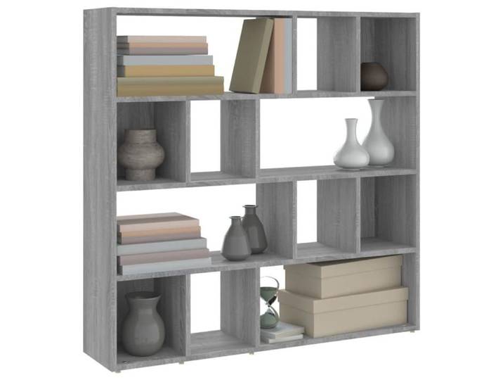 Bibliothèque/Séparateur de pièce - WIENS - Sonoma gris - 105x24x102 cm - Bois d'ingénierie - Grand espace de rangement