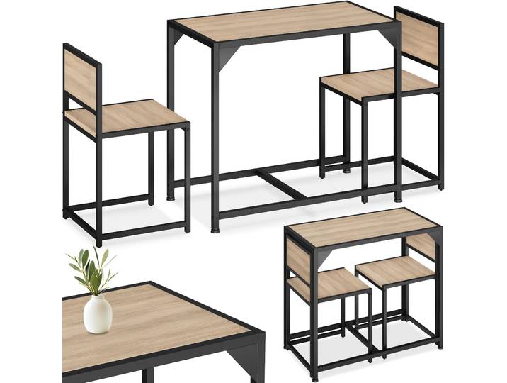 Sitzgruppe Milton - Industrial Holz hell, Eiche Sonoma