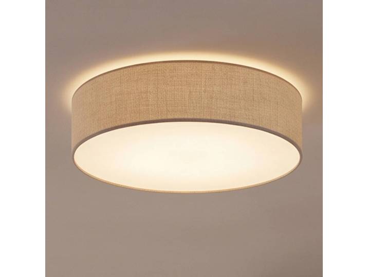 Deckenlampe Leano Eko-Light, dimmbar, alu / grau / zink, für Wohn- / Esszimmer, Textil / Stoff / Seide, Modern, Deckenlampe