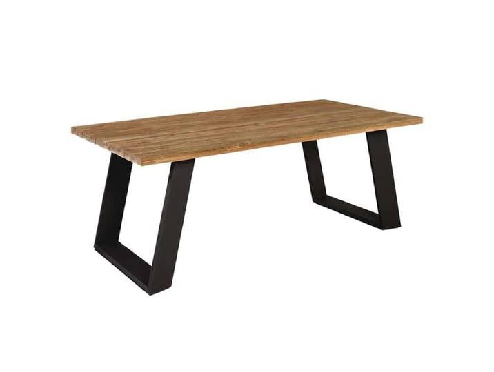 OUTLIV. Vido Gartentisch 200x100cm Aluminium/Teak recycelt Dunkelgrau Braun