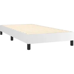 Décoshop26 - Lattenrost auf Beinen Bettgestell 90x200 cm weißes synthetisches Material TDL0207352