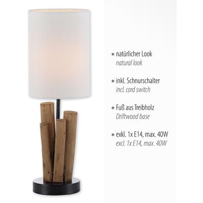 OTTO HOME Tischleuchte "Heddle", braun (holzfarben), 1, H: 43,5cm, 1 Stk., Leuchten, Holz - Optik, Vintage Style, Schnurschalter, Tischlampe, Tischleuchte