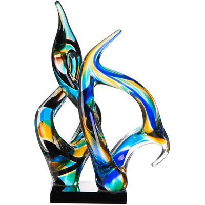 Skulptur GILDE "Skulptur Dakar mehrfarbig", bunt (mehrfarbig), B:21cm H:33cm T:16cm, Glas, Dekofiguren, Ausdrucksstarke Glaskunst dekorative Figur außergewöhnliche Skulptur