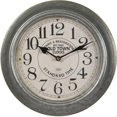 Wanduhr AMBIENTE HAUS "Wanduhr aus metall 30cm silber", weiß, B:30cm H:30cm T:5cm, Wanduhren, Wanduhr