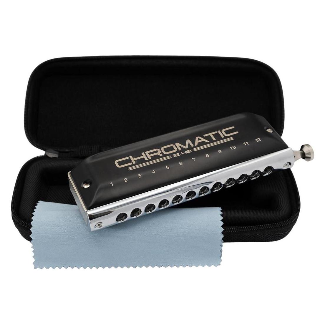 Cascha HH-2290 Chromatische Mundharmonika - Tonart C - 12 Löcher - 48 Töne (Mundharmonika, Chromatisch) (52296183)