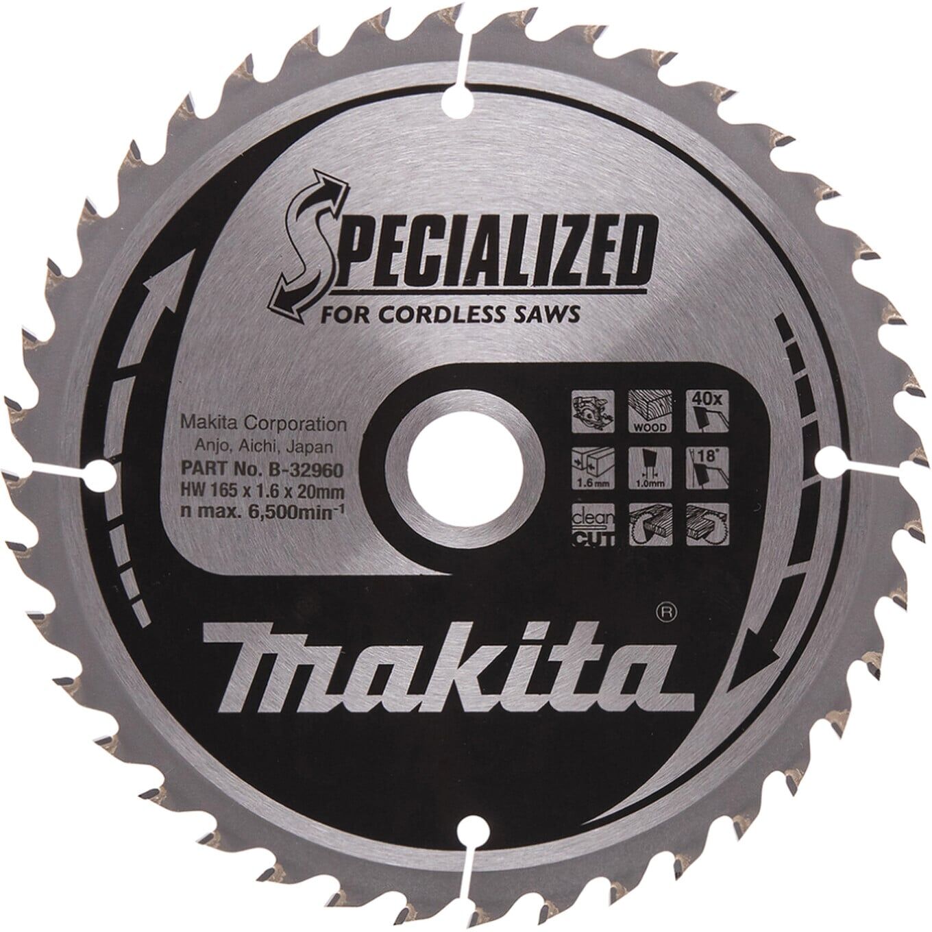 Makita Sägeblatt SPECIALIZED 165x20x40Z (B-32960)