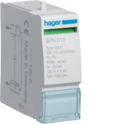 Hager SPN018 Steckmodul 1P 40kA Typ2 255V