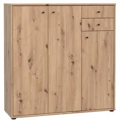 FORTE Kommode Faik Holzoptik Braun Eiche