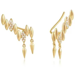 ANIA HAIE - SPIKE CLIMBER STUD EARRINGS - gold