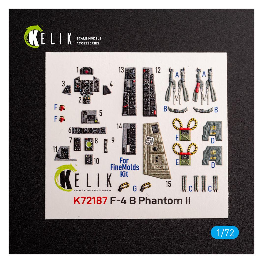Kelik F-4B Phantom - interior 3D decals for FineMolds kit (K72187)