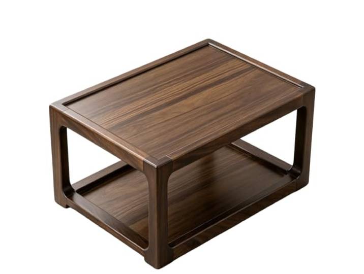 Zynqra Couchtisch,Sofatisch,Tee-Bodentisch,Beistelltisch,Niedriger Tisch Massivholz mit 2 Etagen Aufbewahrung,Keine Montage erforderlich,Zum Sitzen auf dem Boden(L60cm/23.6in*W40cm/15.7in)