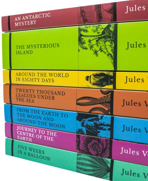 Fox Eye Publishing Jules Verne 7 Books Collection Set by Jules Verne - Paperback Classic Adventure Fiction inc. Around the World in 80 Days, Journey to the Centre
