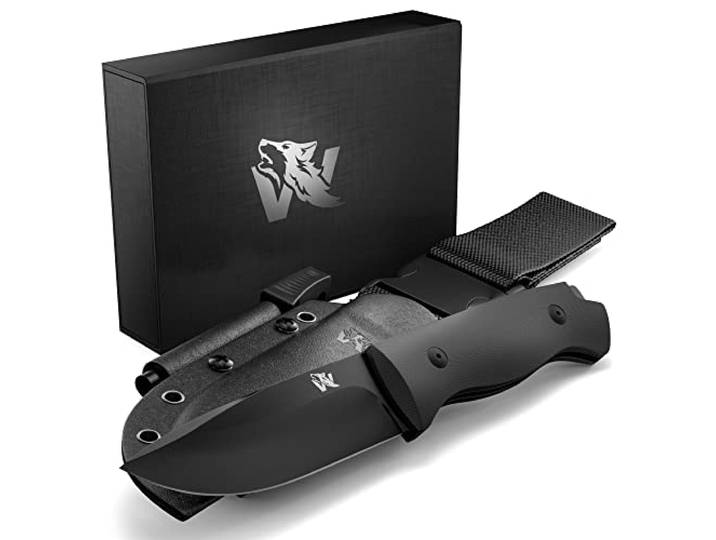 Odenwolf LUPUS Outdoor Messer feststehende Klinge im klassischem Stil - Survival Messer feststehende Klinge - Jagdmesser mit Scheide und Feuerstarter - Perfektes Bushcraft Messer Outdoor Survival