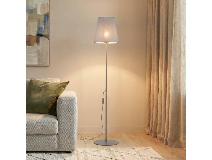 Stehlampe Elizabeth TK Lighting, creme / amber, für Wohn- / Esszimmer, Textil / Stoff / Seide, Modern, Stehlampe