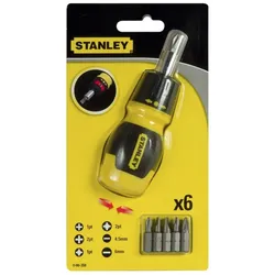 Stanley Schraubendreher Bit-Schraubendreher kurz 6 Bits Ratsche Schl. Phillips