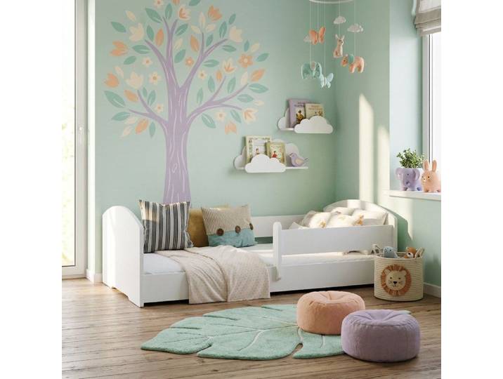 Lit enfant Montessori 70x140 avec barrière – Lit au Sol couleur blanche LEO