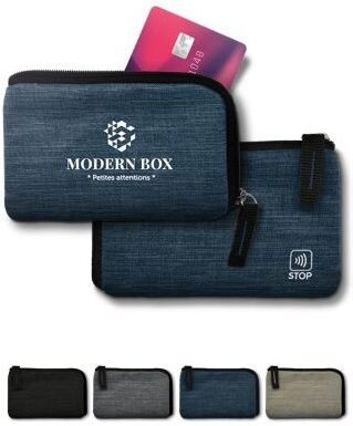 Porte-monnaie anti RFID en rPET avec porte-carte de crédit - Personnalisé PET recyclé gris