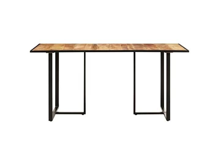 KGHERMDF Esstisch 200 cm Massives Mangoholz Industrieller Stil, Pulverbeschichtete Eisenbeine, Einzigartige Holzmaserung, Robust Und Stabil