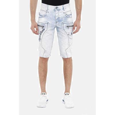 Shorts CIPO & BAXX "Shorts", Herren, Gr. 30, Normalgrößen, blau (hellblau), 100% Baumwolle, unifarben, regular fit kurz, Hosen Shorts, mit Seitentaschen, CK-131
