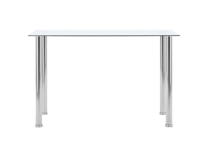 Table à dîner - Viesurchoix - Transparent - Verre trempé - Acier inoxydable - 120x60x75 cm