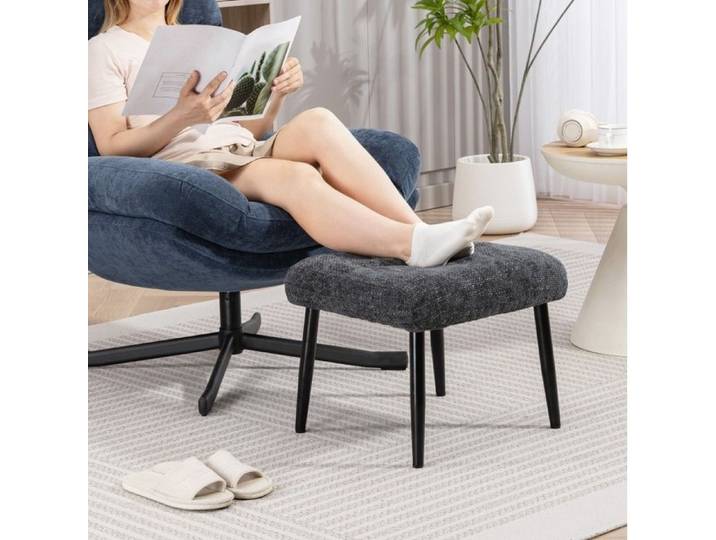 VUENOR tabouret repose-pieds 45 x 41 x 38 cm gris foncé – montage facile