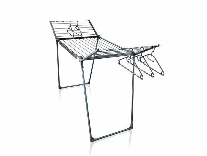 Leifheit droogrek Pegasus 200 Solid zwart - 20m drooglengte - incl. houders klein wasgoed en 5 hangers