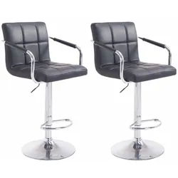 CLP 2er Set Barhocker Lucy V2 chrom   Farbe: schwarz, Gestell Farbe: chrom