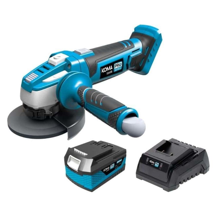 Koma Tools Enzo accu haakse slijpmachine | 4.0Ah | 20V | 115mm | Incl. 1x accu en koffer - 6490160 (115 mm) (S7906458)