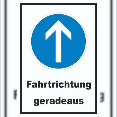 HB-Druck Schild Fahrtrichtung geradeaus A1 (594x841mm)